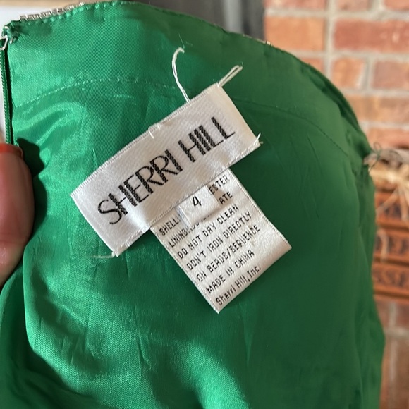 Sherri Hill Emerald Jeweled Long Strapless Dress - Picture 7 of 7
